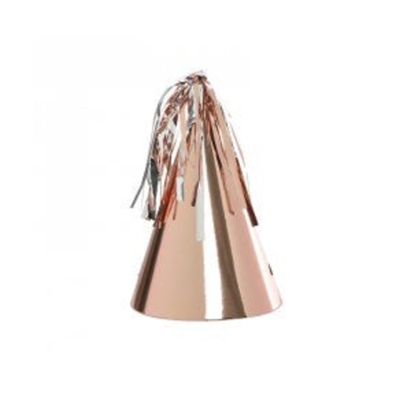 Rose Gold Party Hats with Tassel Pk10