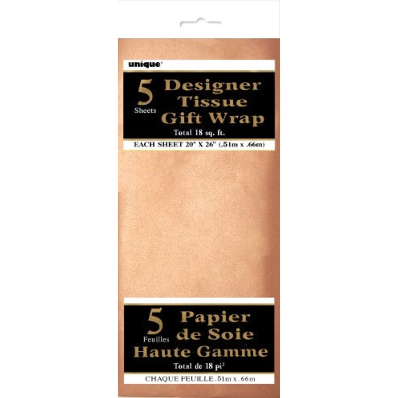 Rose Gold Tissue Paper | 5 Sheets