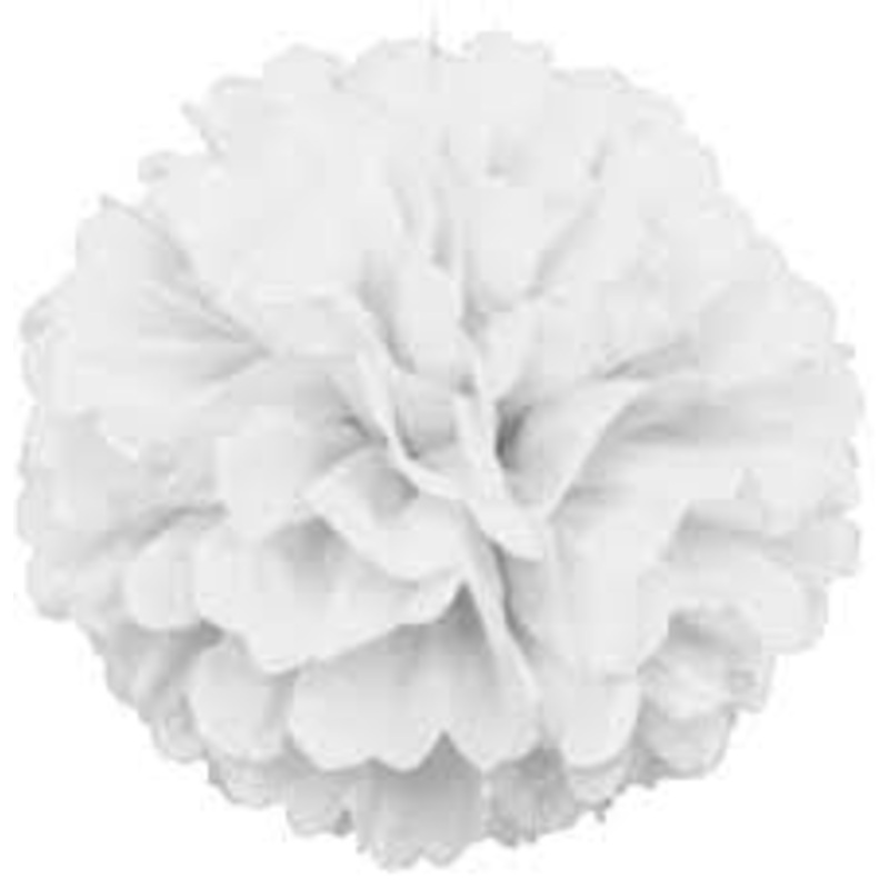 Tissue Paper Puff Ball | White | 40cm