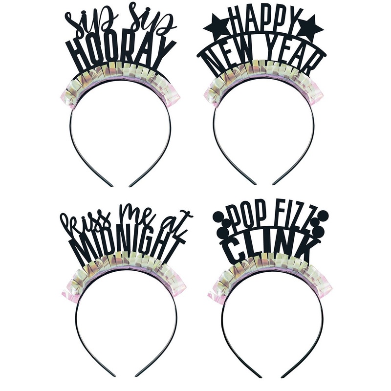 Iridescent Fringe NYE Headbands 4pk