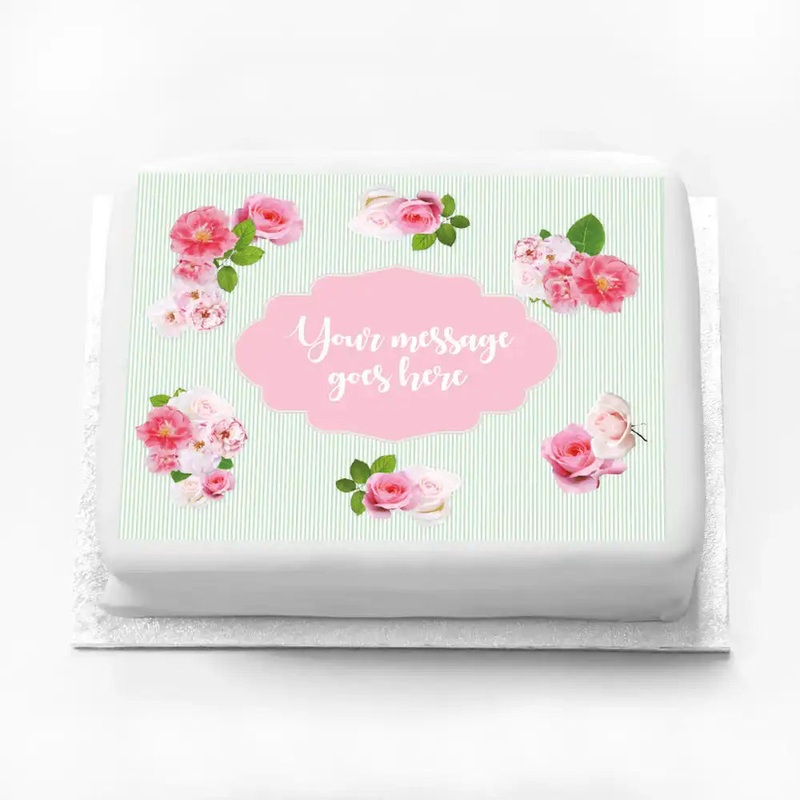 Personalised Photo Cake - A Very English Rose