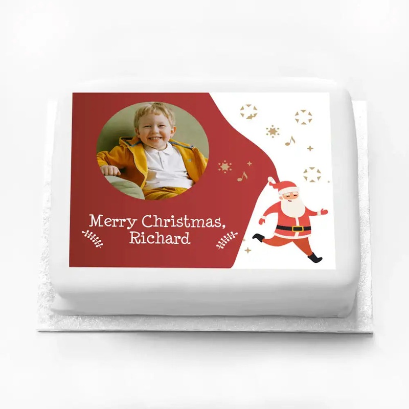 Personalised Photo Cake - Santa on the Run