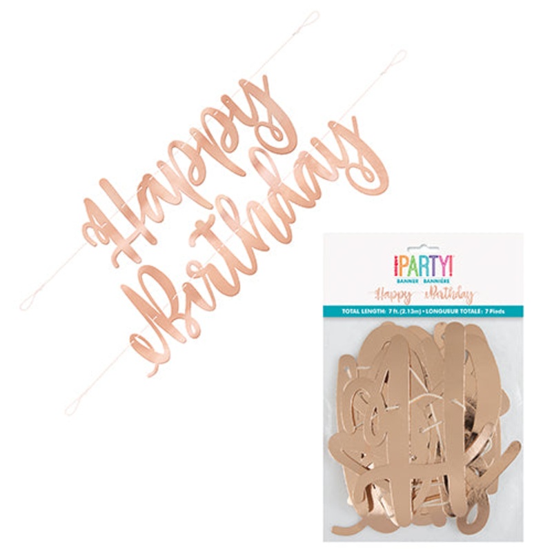 Rose Gold Happy Birthday Banner 2.13m