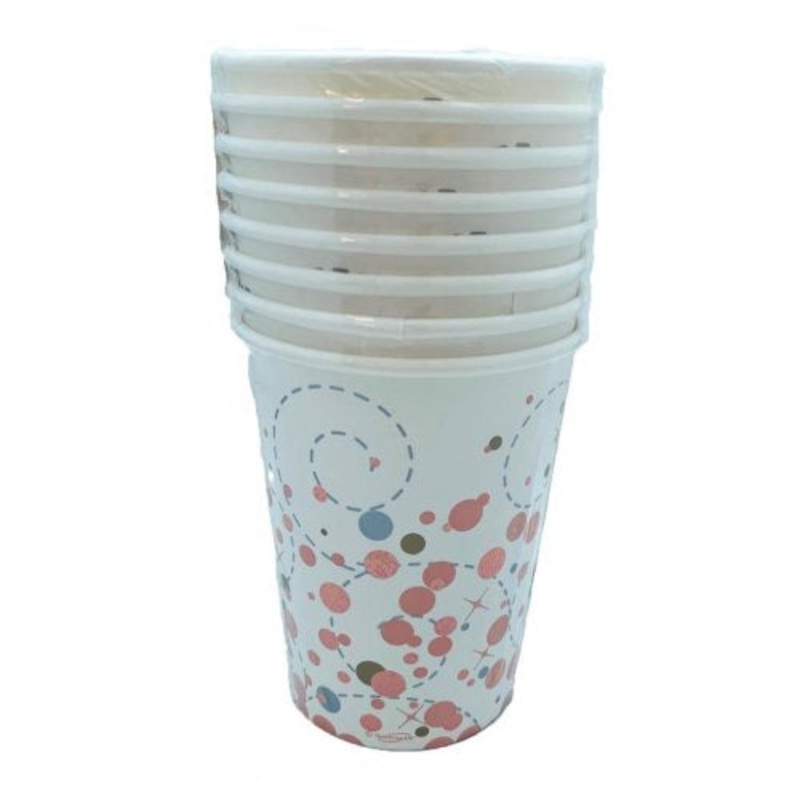 Rose Gold & White Paper Cups Pk8