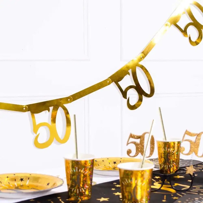 50th Birthday Gold Bunting
