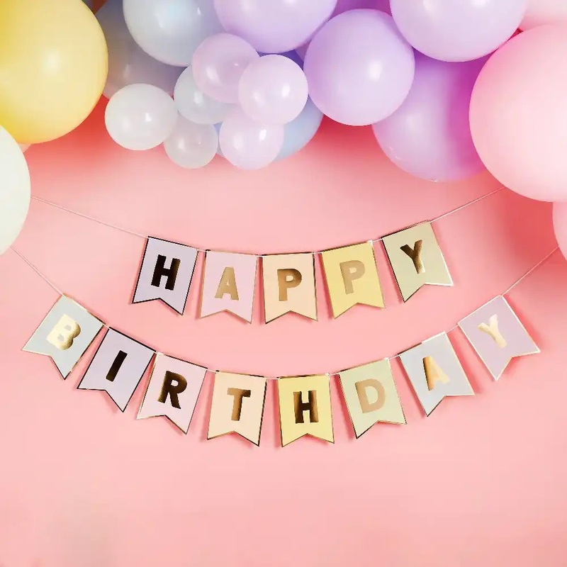 Pastel 'Happy Birthday' Flag Banner (3m)