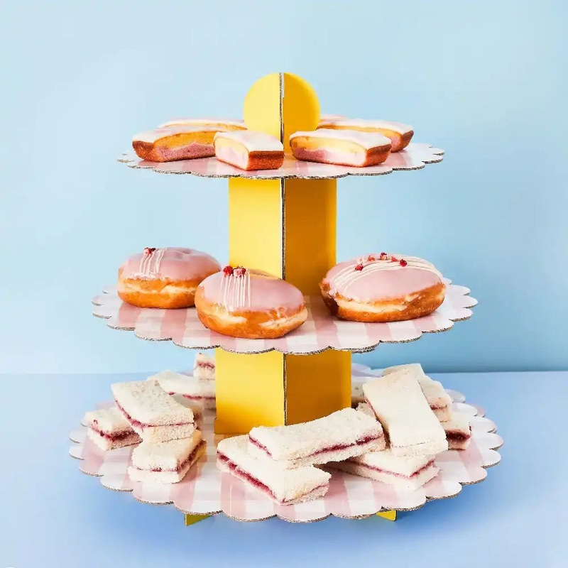 Pink Gingham Cake Stand