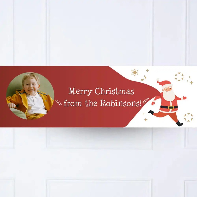 Santa on the Run Personalised Party Banner