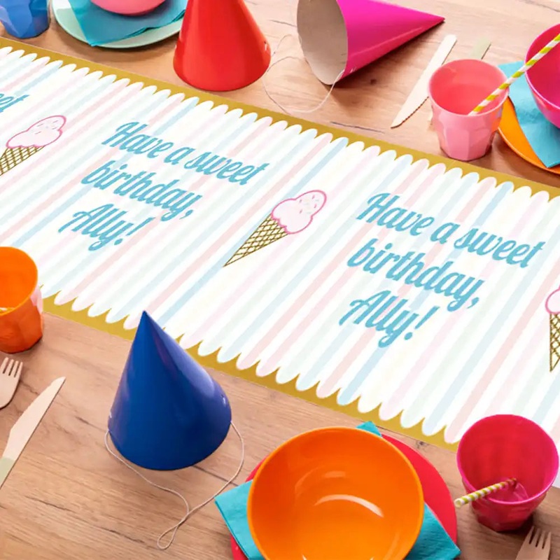 Scoops of Fun Personalised Table Runner