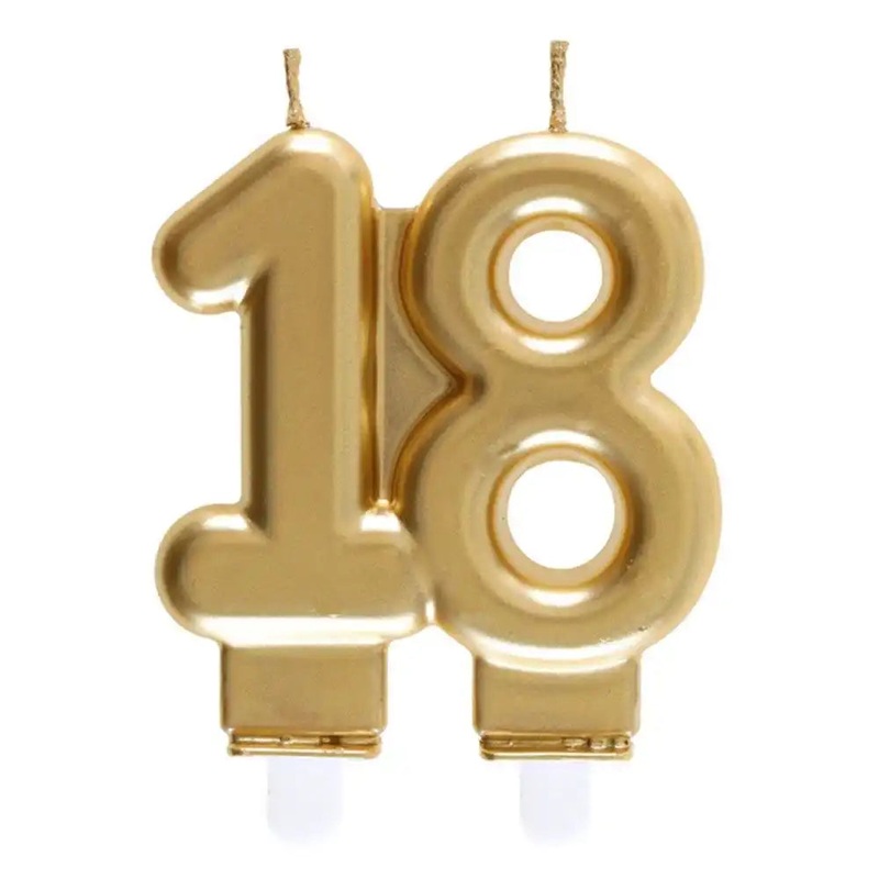 18th Birthday Gold Candle