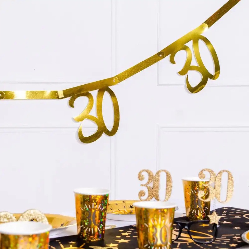 30th Birthday Gold Bunting