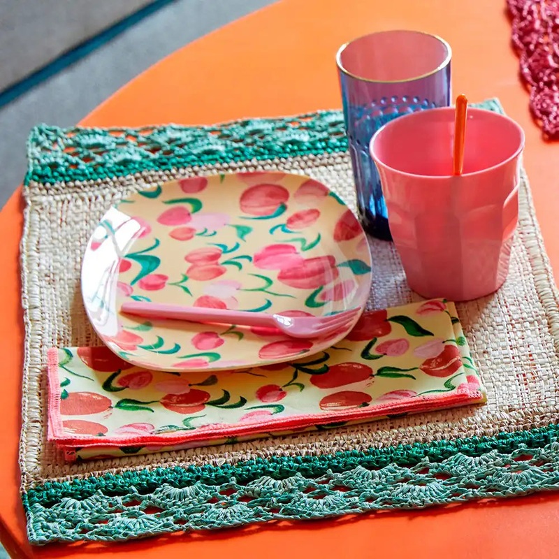 Peach - Melamine Rectangular Small Plate