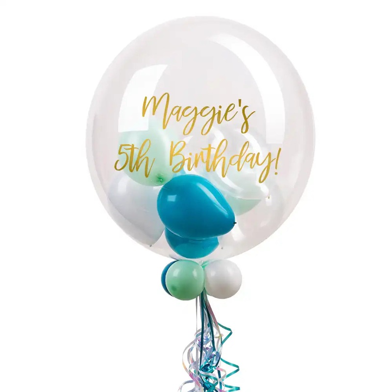 Personalised Bubble Balloon in a Box  Sea Foam