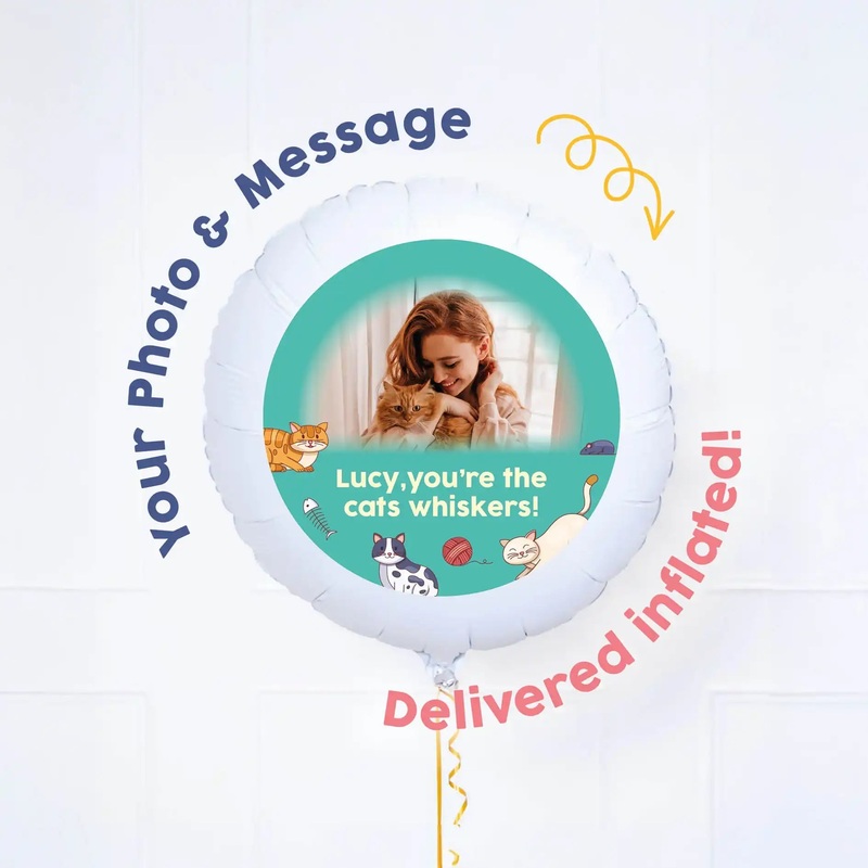 Personalised Pet Photo Balloon - Green Cats