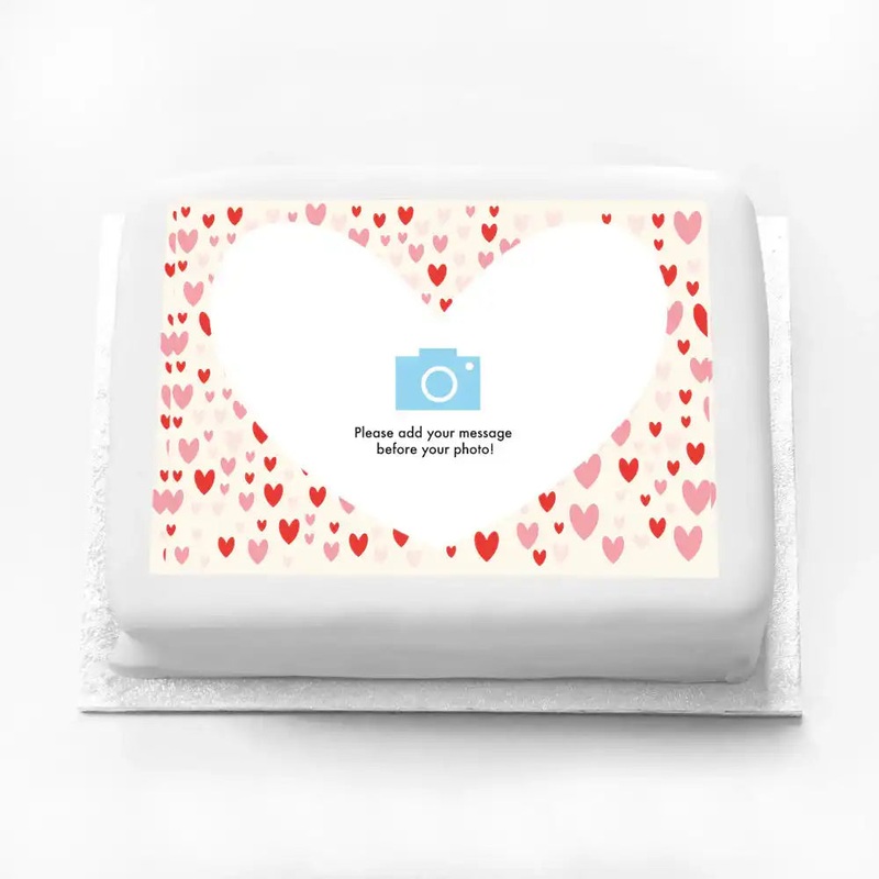 Personalised Photo Cake - Heart Confetti