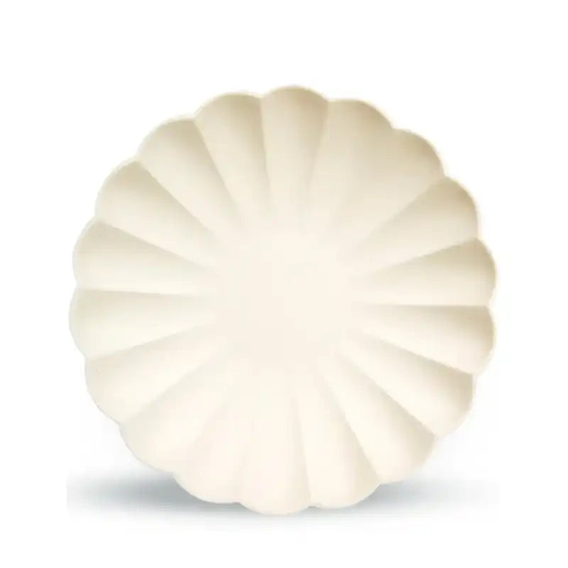 Small Cream Compostable Scalloped Party Plates  (x8)