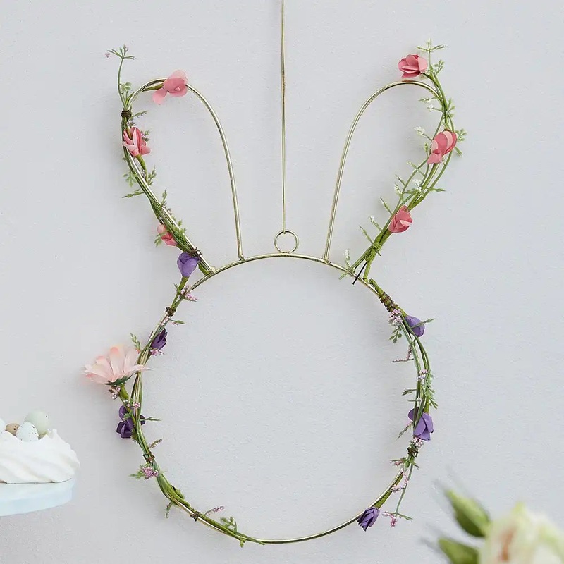 Spring Foliage Wire Bunny Decoration