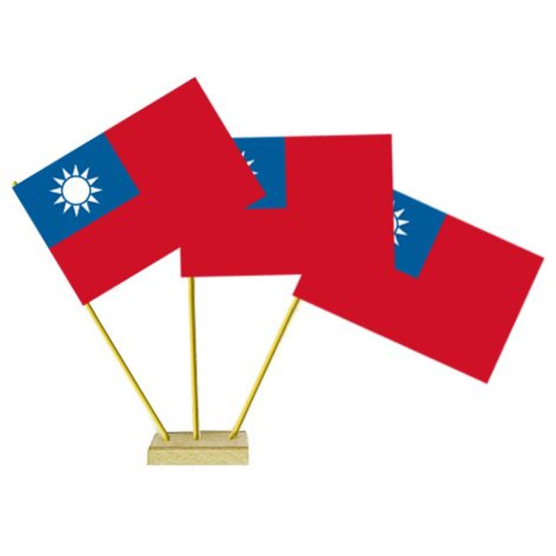 Taiwanese Paper Table Flags - 15cm on 30cm Pole - Each