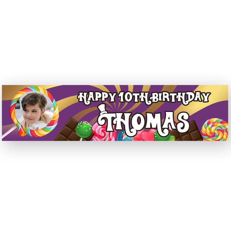 Wonka Chocolate Factory Personalised Photo Banner - 1.2m