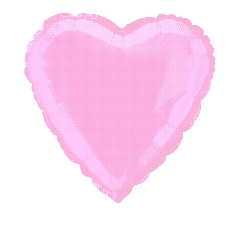 Pastel Pink Heart Shaped Foil Balloon - 18"