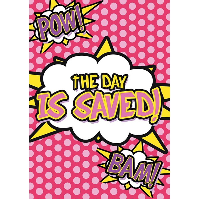 Pink Superhero Poster Decoration - A3