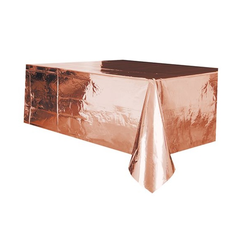 Rose Gold Foil Plastic Tablecloth - 2.75m
