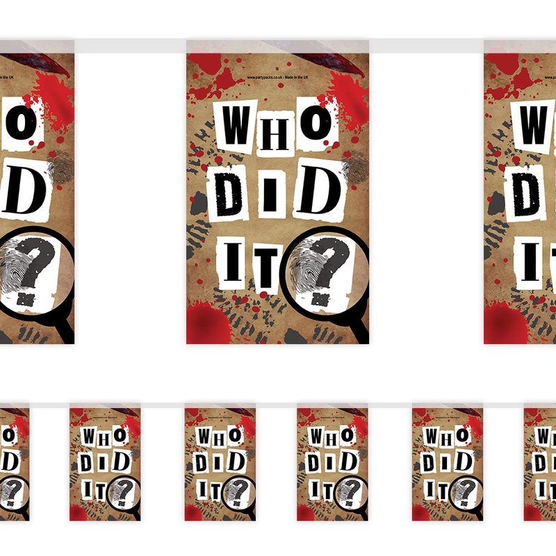 Who Did It Murder Mystery Paper Bunting Decoration - 2.4m