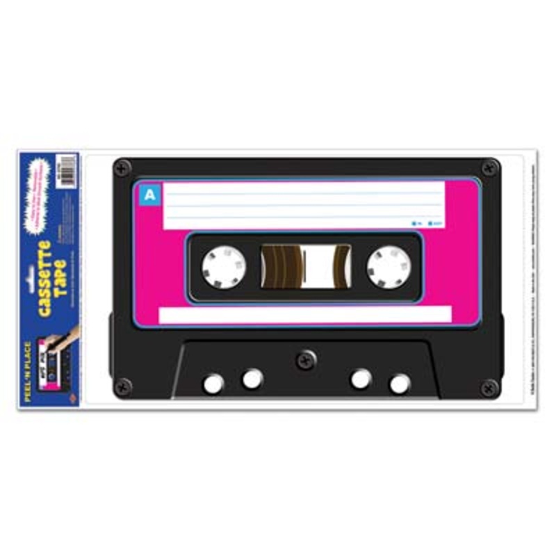 1990's Themed Cassette Tape Window Sticker - 61cm