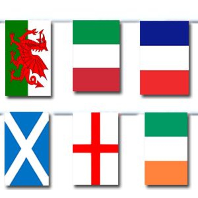 6 Nations Cloth Flag Bunting - 10m