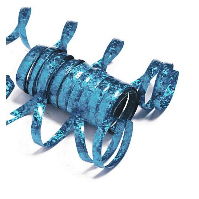 Powder Blue Holographic Streamers - 1.9m - Pack of 10