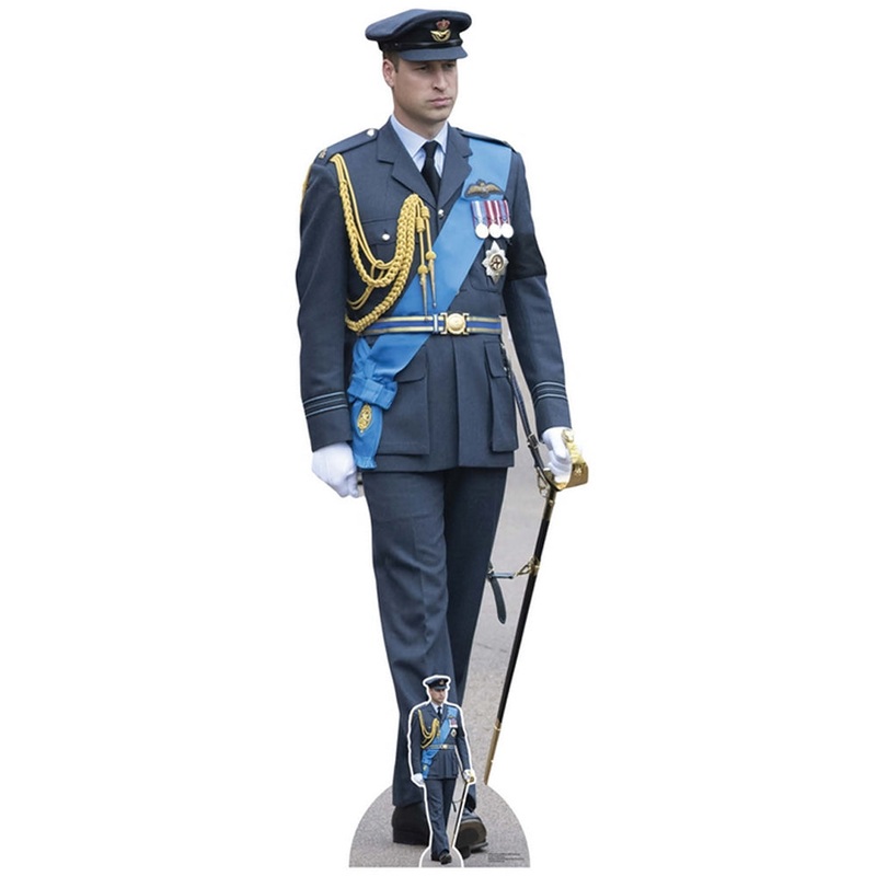 Prince William RAF Uniform Lifesize Cardboard Cutout with Mini Cutout - 1.92m