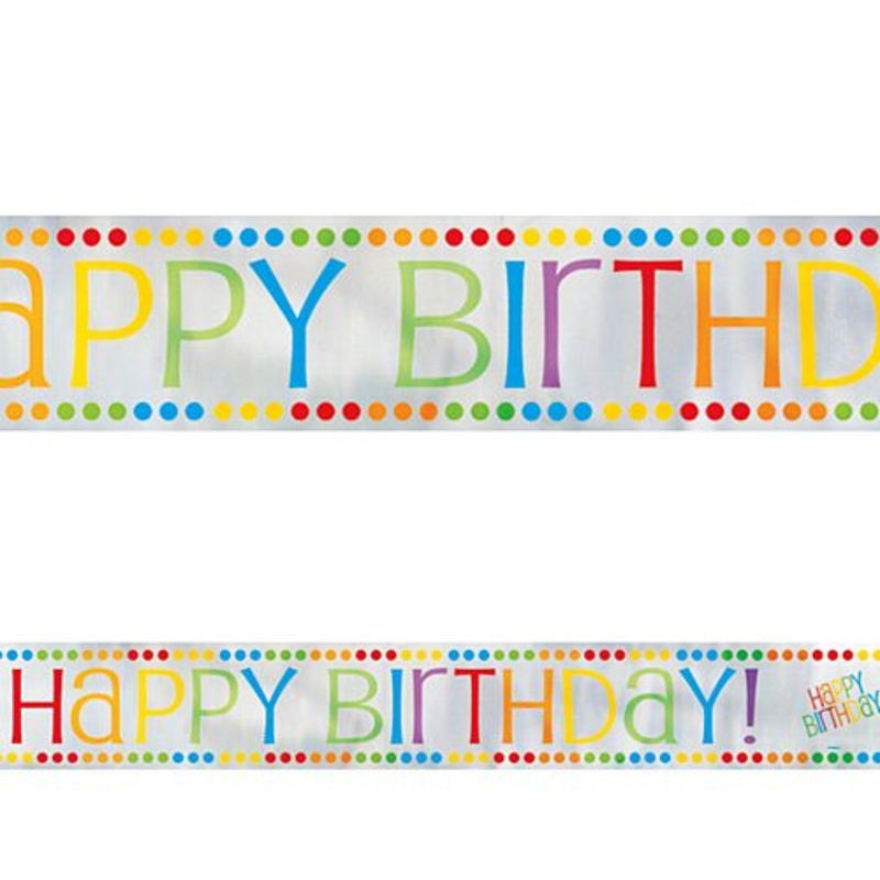 Rainbow Birthday Foil Banner - 3.7m