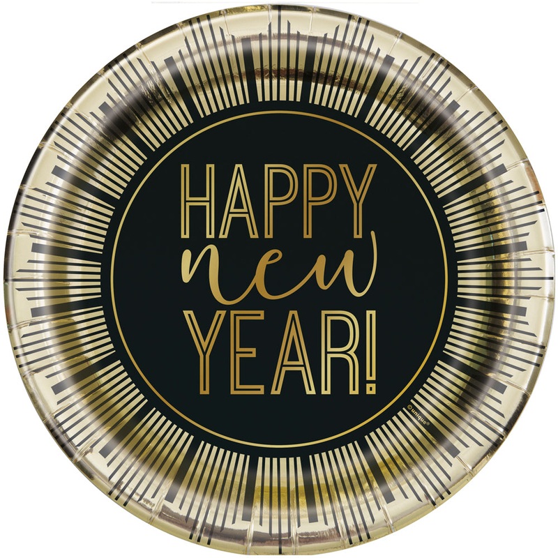 Roaring New Year Paper Plates - 22cm - Pack of 8