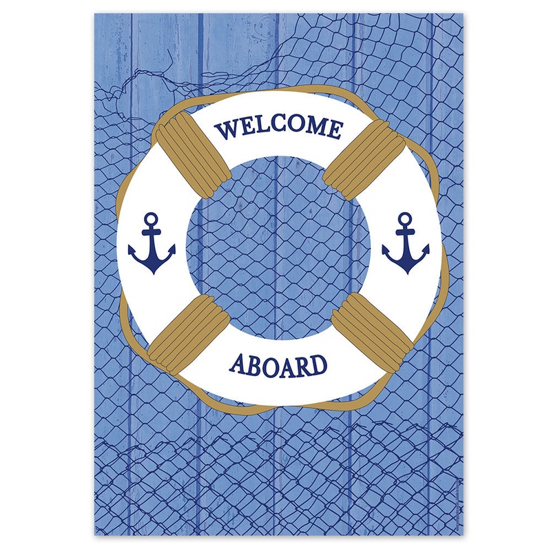 Nautical Welcome Aboard Buoy Ring Poster - A3