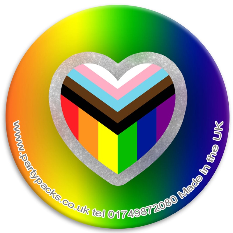 Pride Glitter Effect Badge - 58mm - Each