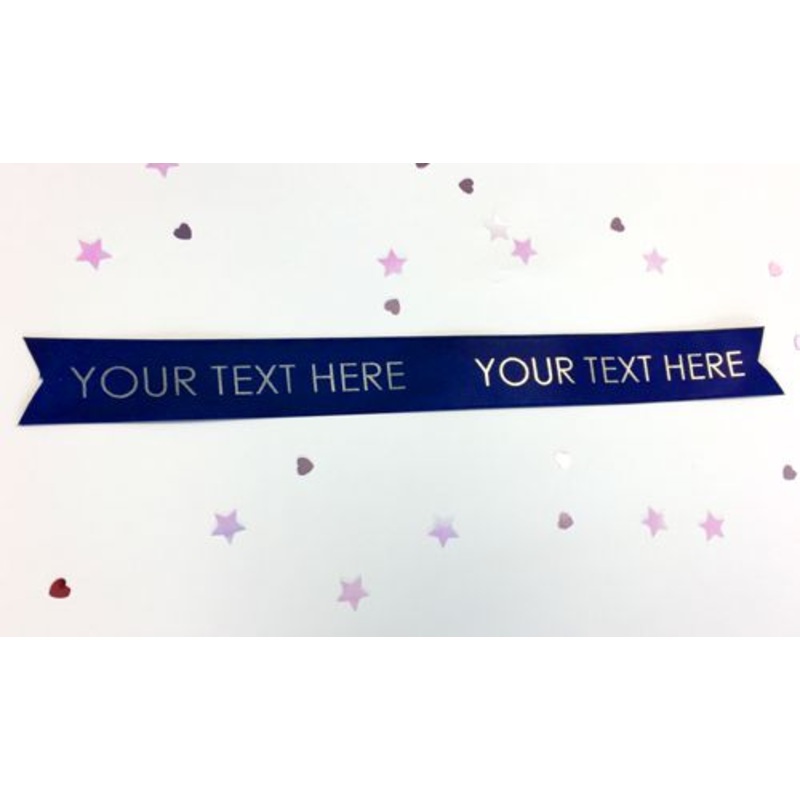 Navy Blue Personalised Ribbon- 25mm- 1 Metre