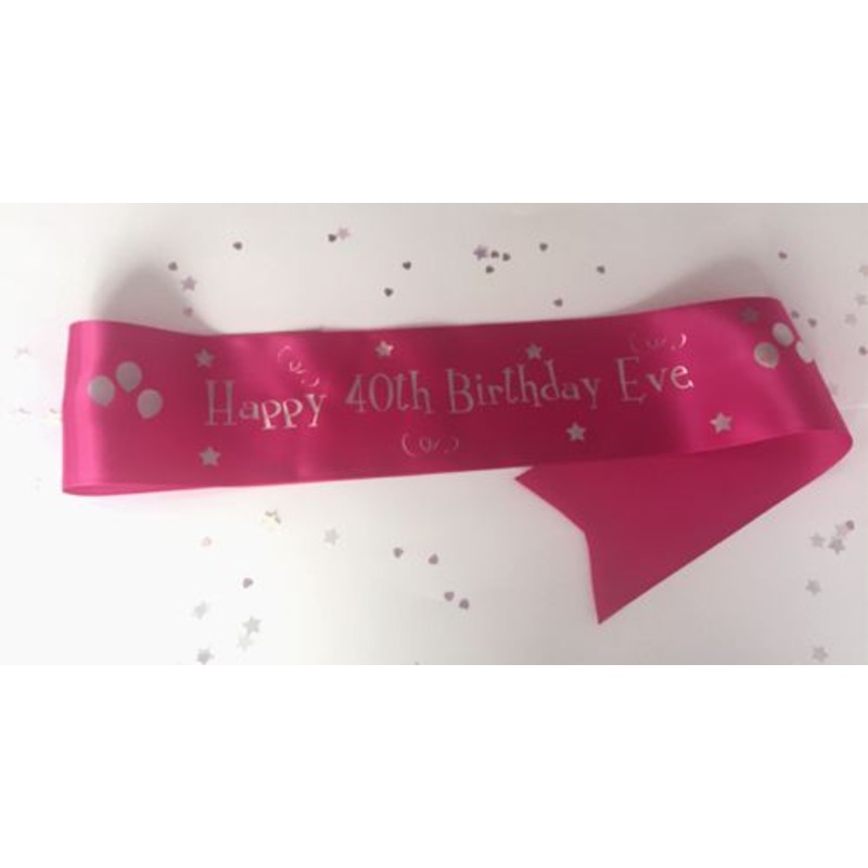 Personalised Birthday Sash- Hot Pink- 100mm