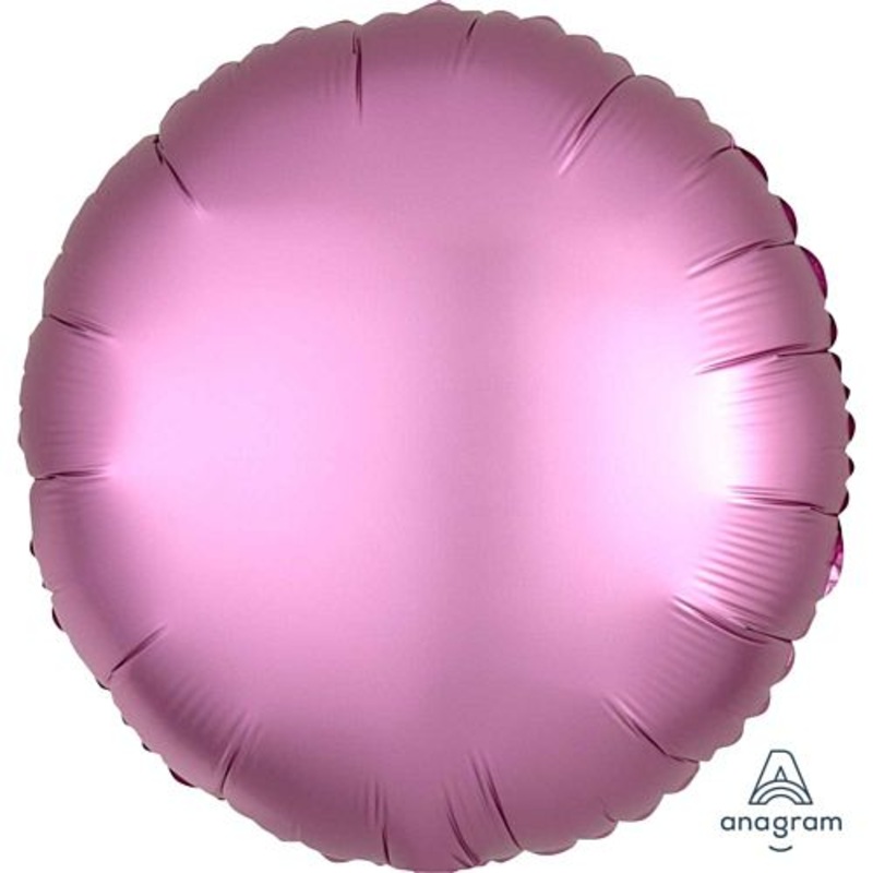 Pink Satin Finish Round Foil Balloon - 18"