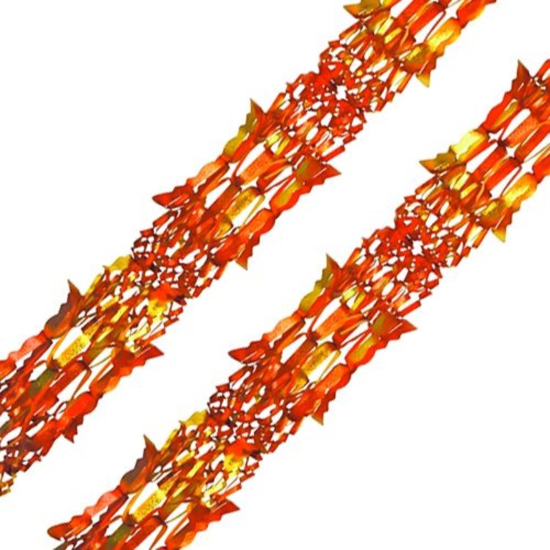 Red, Gold & Orange Metallic Foil Garland - 2.75m