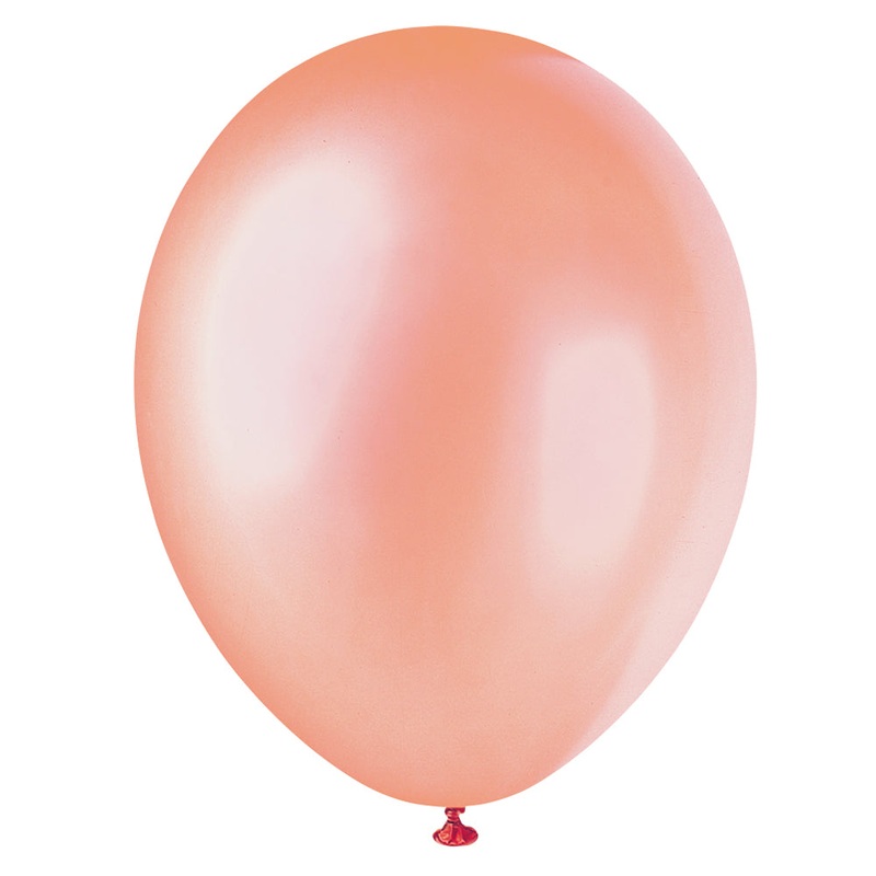 Rose Gold Latex Balloons - 12" - Pack of 8