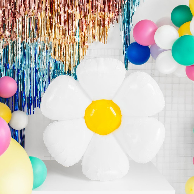 White Daisy Foil Balloon - 36"