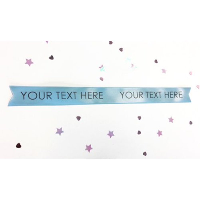 Pale Blue Personalised Ribbon- 25mm- 1 Metre