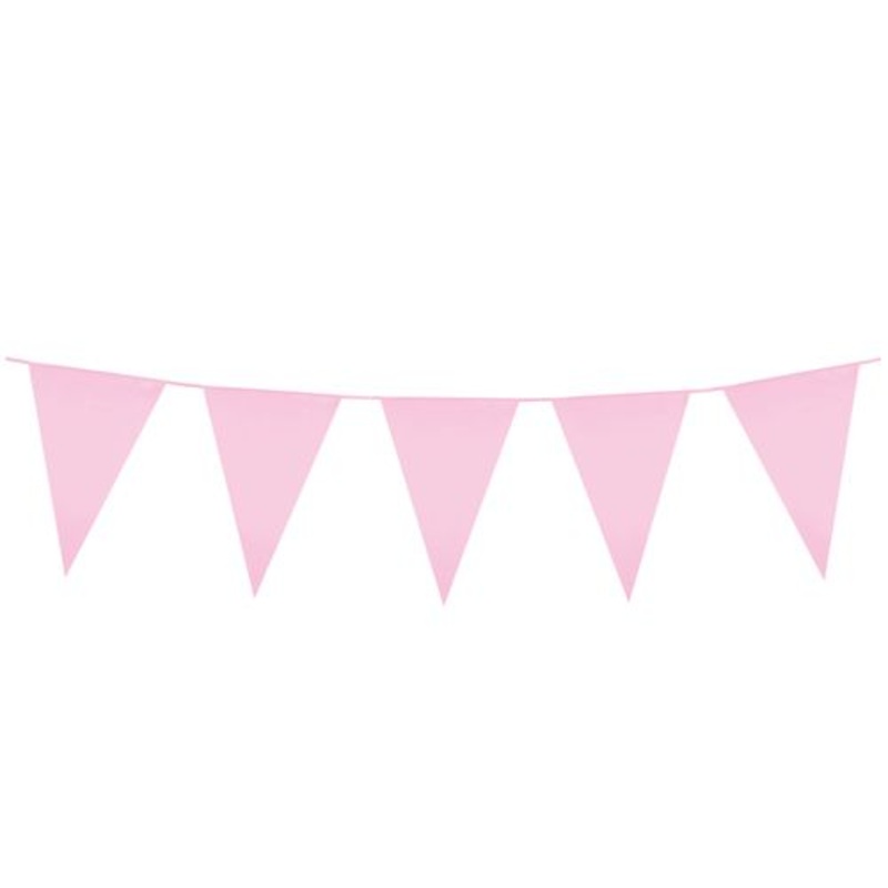 Pastel Pink Giant Outdoor Plastic Bunting - 10m
