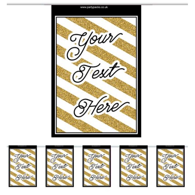 Personalised Black And Gold Bunting - 3m