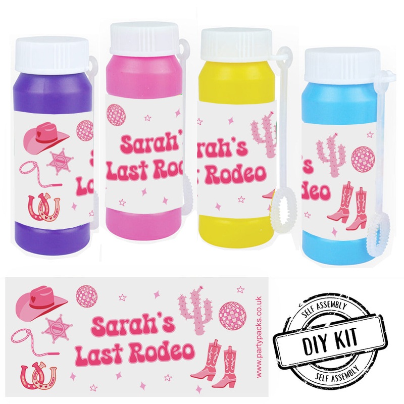 Personalised Bubbles - Pink Cowgirl - Pack of 8