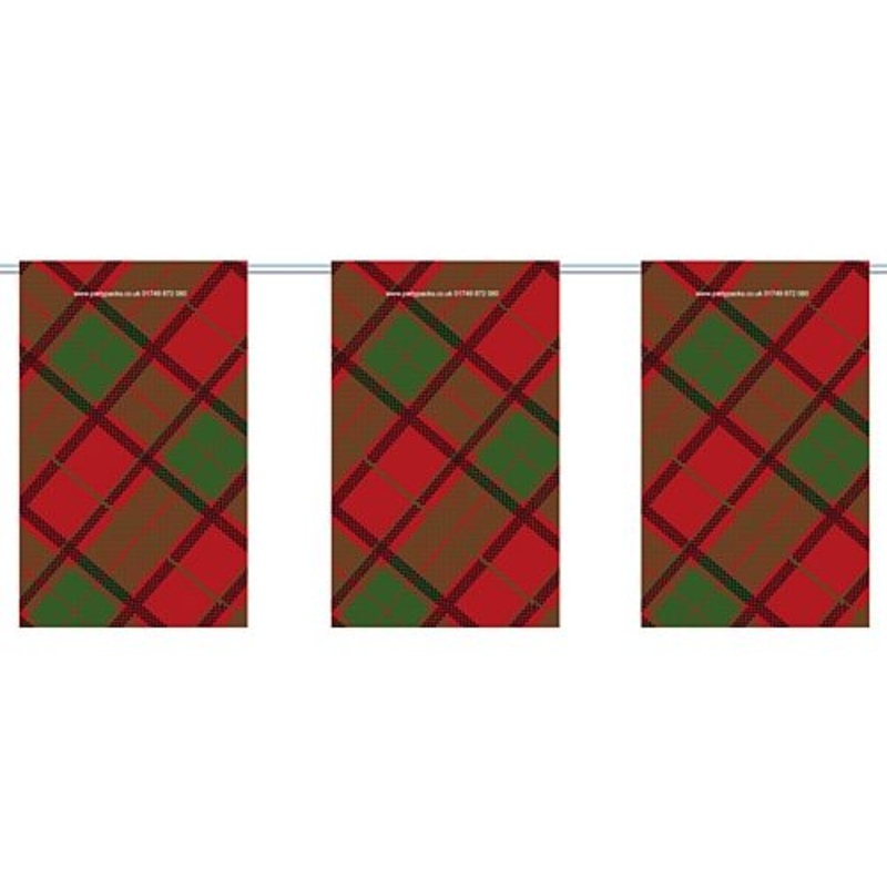 Red Tartan Flag Interior Bunting - 2.4m
