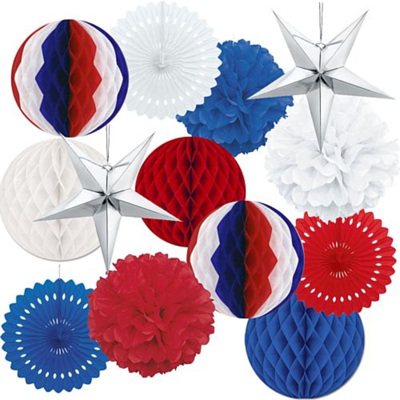 Red, White and Blue Paper Decoration Kit