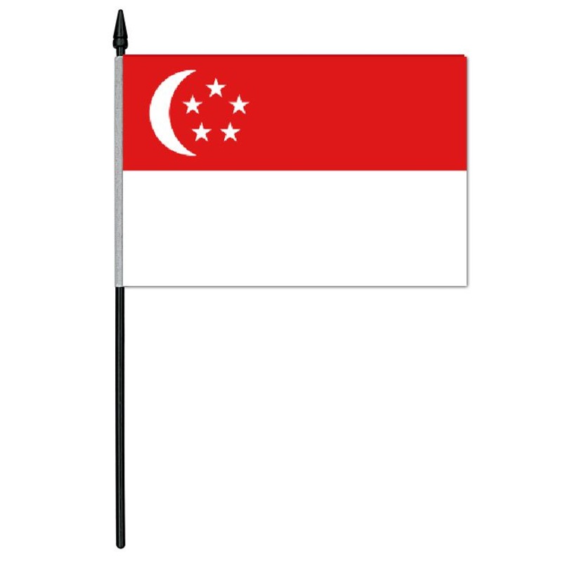 Singapore Cloth Table Flag - 4" x 6"