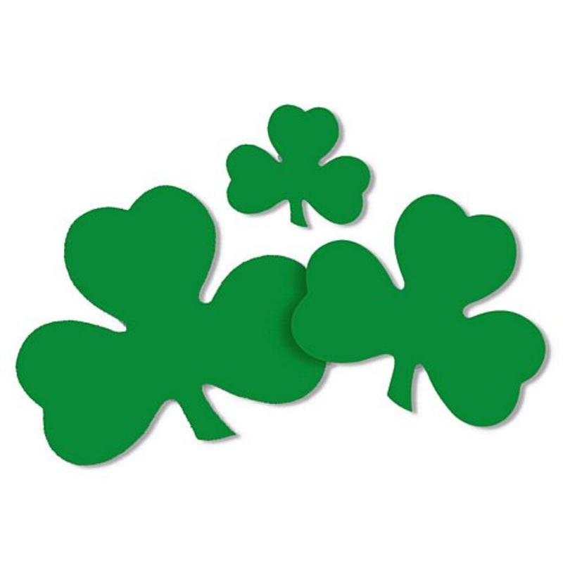 St. Patrick's Day Irish Lucky Shamrock Cutouts - 30cm - Pack of 9