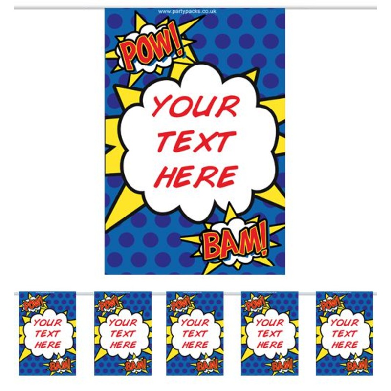 Personalised Superhero Themed Bunting - 3m